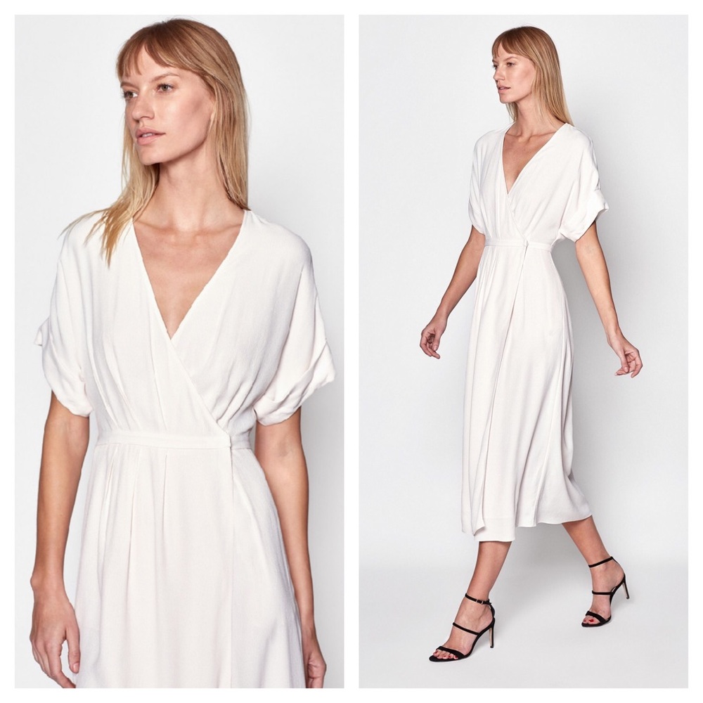 EQUIPMENT Tavine blush kimono wrap midi dress